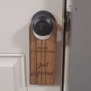 Wooden Please Do Not Disturb Just Married Door Sign